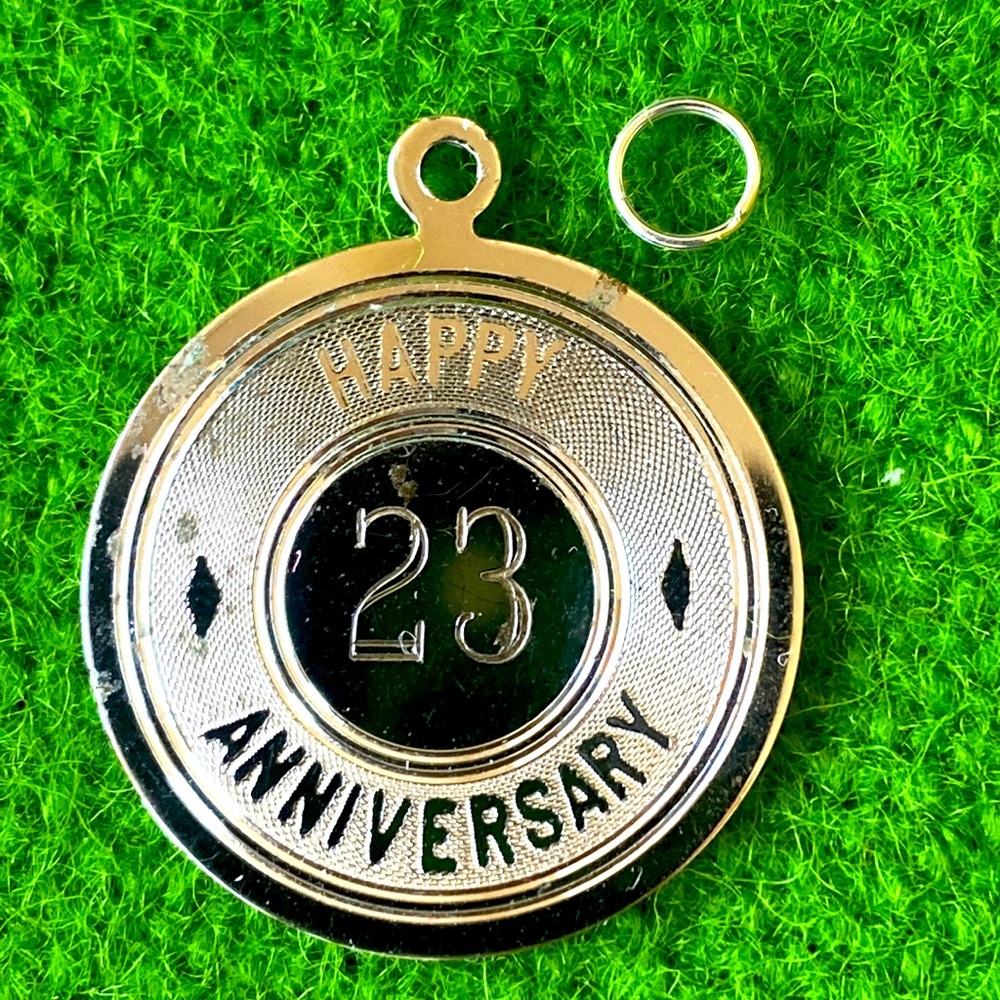 23 Happy Anniversary Sterling Silver Charm Pendant